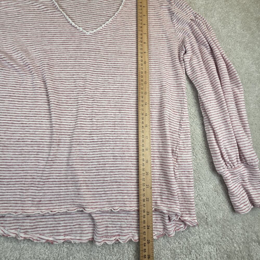 Sundance Womens Linen V Neck Tunic Size Lg Red White Stripe Nautical - Picture 6 of 7